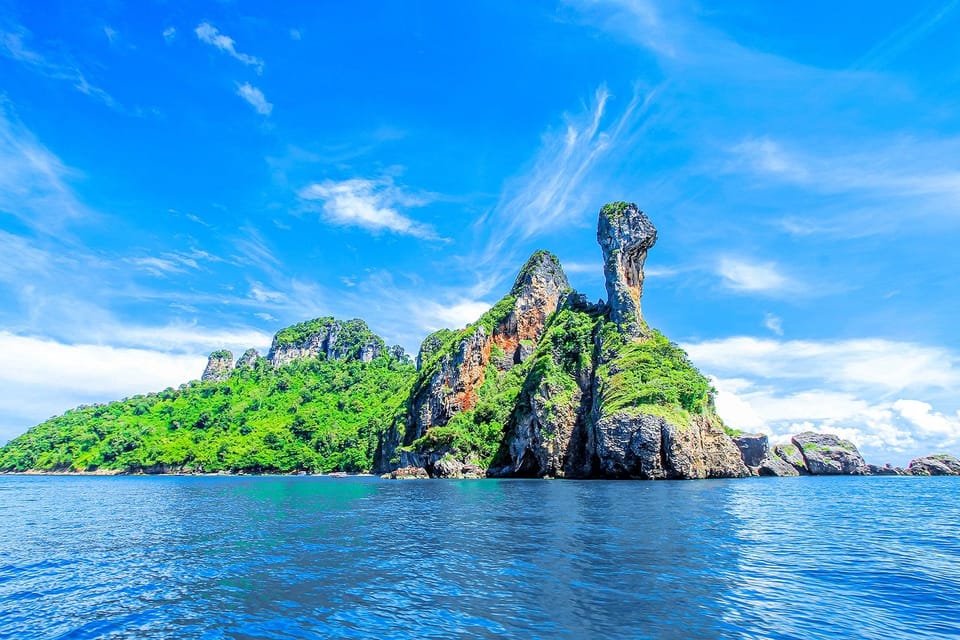 Ao Nang: 4 Islands Day Tour by Speedboat or Longtail Boat - Chicken Island: the pillar photo stop and snorkeling time