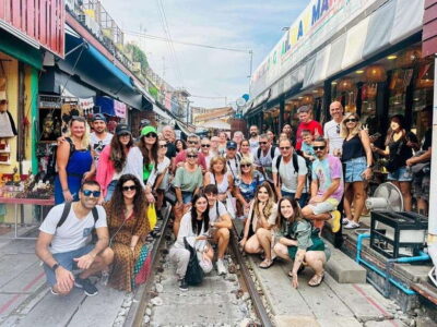 Bangkok: Train Market & Floating Market with Boat Ride - Maeklong Railway Market: the train that passes in inches