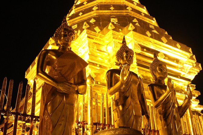 Best seller!! Amazing Night tour, Doi Suthep + Wat umong - Top Must visit! - Doi Suthep After Sunset: The Naga Staircase and the Golden Pagoda