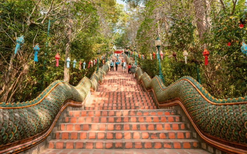 Chiang Mai: Doi Suthep Temple and Waterfall by Songtaew Trio - Stop 3: Wat Pha Lat, a forest monastery with Lanna charm
