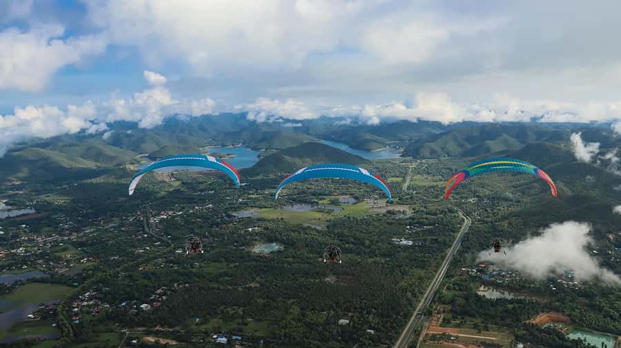 Chiang Mai: Paramotor with Licensed Flight Instructors - Why Chiang Mai looks different from the sky: rice fields, mountains, mist, and sunset