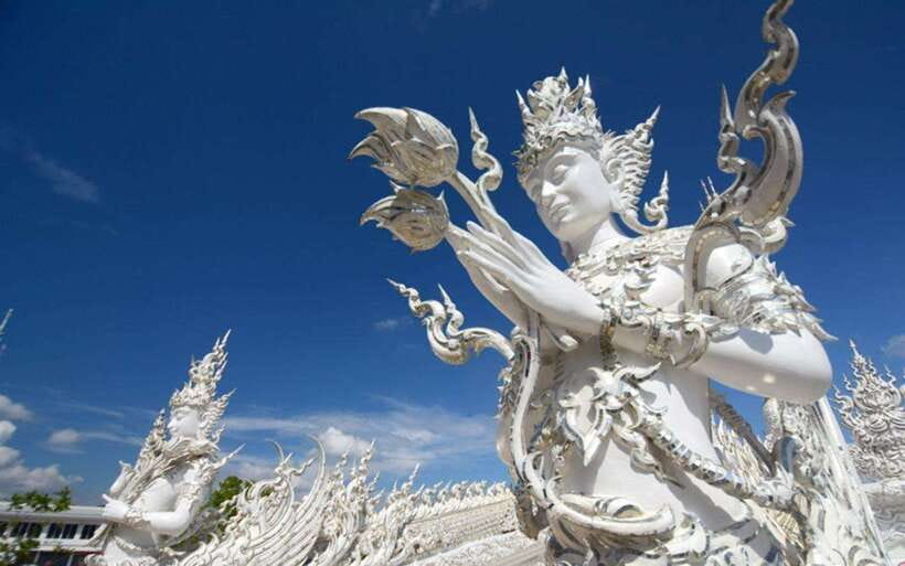 Chiang Mai: White, Blue & Big Buddha Temples in Chiang Rai - Blue Temple (Wat Rong Suea Ten): Blue-Gold Color With Mural Storytelling