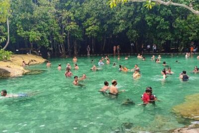 Discover Krabi - Emerald Pool, Hot Springs & Tiger Cave Temple - Namtok Ron Hot Spring Waterfall: The Best Kind of Contrast