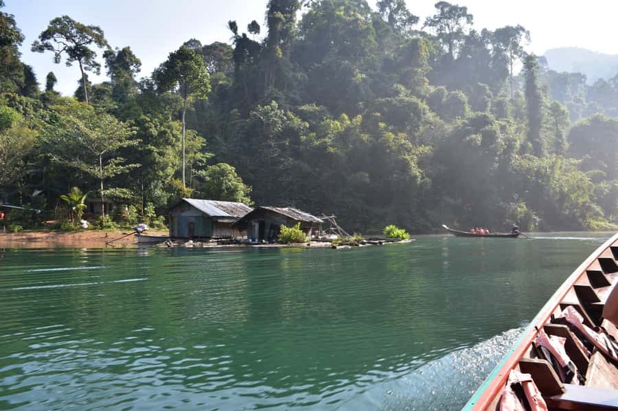 From Krabi: Cheow Lan Lake Cruise and Khao Sok Jungle Hike - Longtail boat on Cheow Lan Lake: where the scenery does the talking