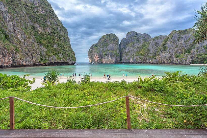 From Krabi: Maya Bay, Bamboo & Phi Phi Islands Day Tour - Maya Bay from Loh Samah Bay: famous cliffs, tight timing, and shark-spotting potential