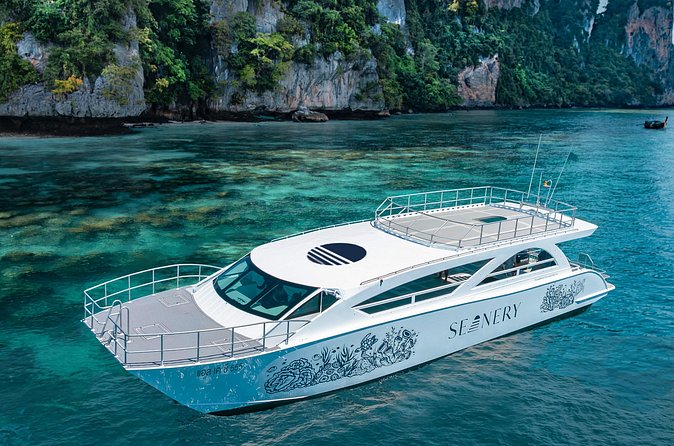 Full-Day Phi Phi and Maiton islands Tour by Speed Catamaran - Pi Leh Lagoon by long-tail boat: limestone cliffs up close
