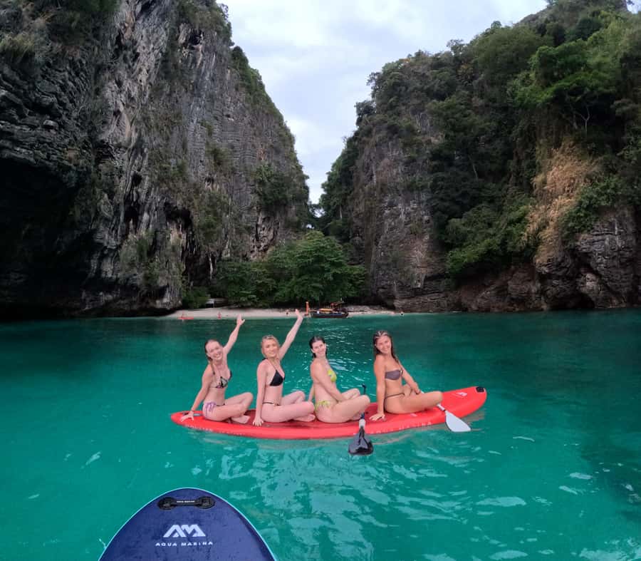 Krabi: 4-Island Sunset Snorkeling Tour & Bioluminescent Swim - Chicken Island: calmer water time for snorkeling and deck lounging