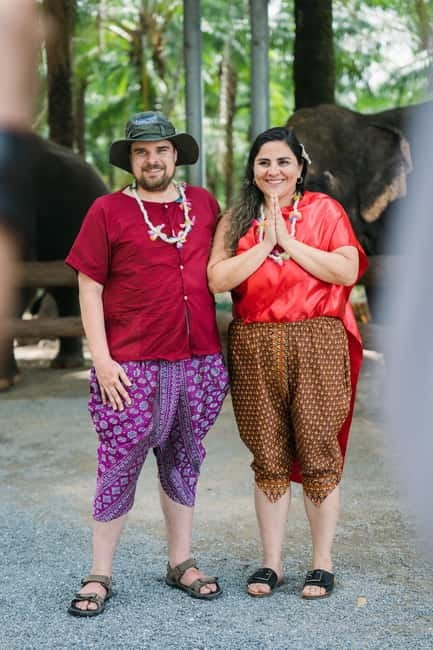 Krabi: Elephant Feeding Program with Traditional Thai Dress - Dressing up in traditional Thai costume: what you’ll do first