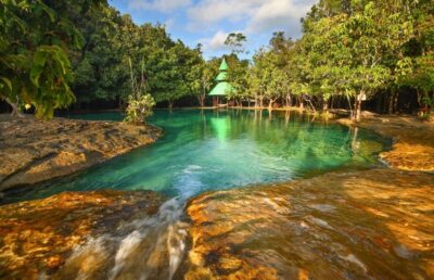 Krabi: Tiger Temple, Hot Springs & Crystal Pool Jungle Tour - Hot springs and Klong Thom’s 40°C bubbling waterfall