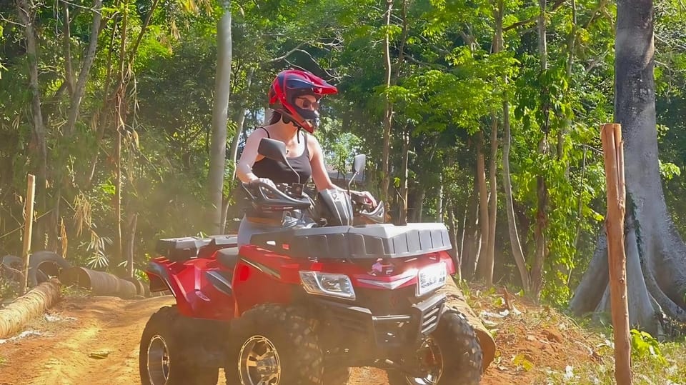 Phuket: ATV Ride with Secret Sea Viewpoints and Swing - Bamboo coffee, snacks, fruits, water, and goat feeding at the sea stop