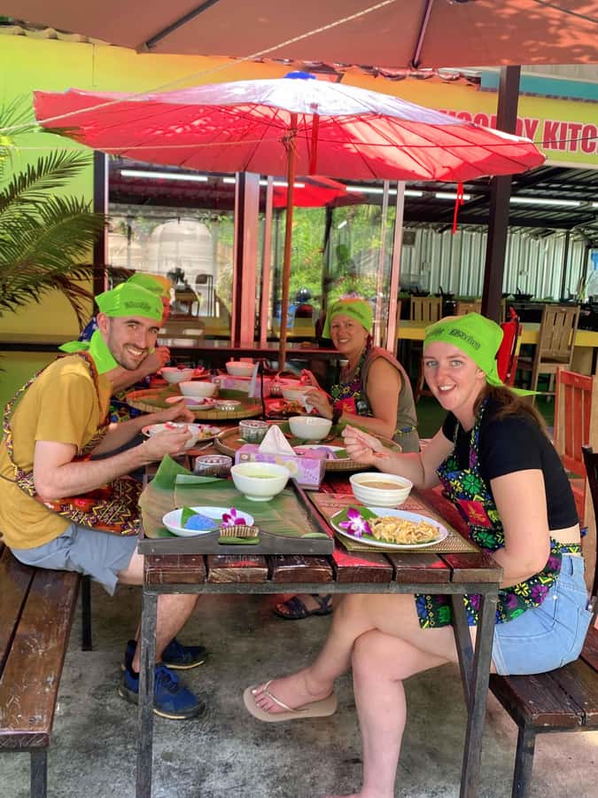 Thai Cooking Class with Market & Garden Tour - English teaching that actually sticks: Mr. Wooddy and the kitchen team